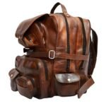Extra-Large Vintage Leather Rucksack Laptop Backpack, 17-Inch, Brown - Image 5