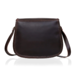 Handcrafted Ebony Brown Leather Crossbody Satchel, Multi‑Pocket Bag for Women - Image 9