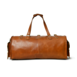 Handcrafted Full-Grain Leather Duffle Bag, Large Weekend Holdall, Tan Brown - Image 13