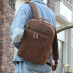 Kleos Full-Grain Leather Laptop Backpack, Brown, 15‑Inch - Image 7