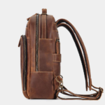 Kleos Full-Grain Leather Laptop Backpack, Brown, 15‑Inch - Image 2