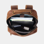 Kleos Full-Grain Leather Laptop Backpack, Brown, 15‑Inch - Image 3