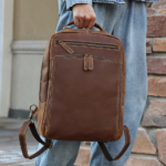 Kleos Full-Grain Leather Laptop Backpack, Brown, 15‑Inch - Image 8
