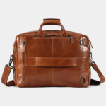 Convertible Full-Grain Leather Backpack Briefcase - Cognac Brown Multi-Pocket Laptop Bag - Image 7