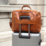 Convertible Full-Grain Leather Backpack Briefcase - Cognac Brown Multi-Pocket Laptop Bag - Image 13