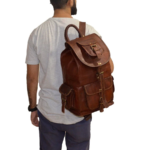 Flydigito Vintage Leather Laptop Backpack - 15" - Image 6