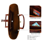 Classic Full-Grain Leather Tote Bag, Deep Oxblood Red Shoulder Bag - Image 4