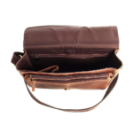 Mabel Handcrafted Full‑Grain Leather Crossbody Satchel, Vintage Brown, Multi‑Pocket - Image 5