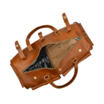 Handcrafted Full-Grain Leather Duffle Bag, Large Weekend Holdall, Tan Brown - Image 9