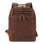 Kleos Full-Grain Leather Laptop Backpack, Brown, 15‑Inch